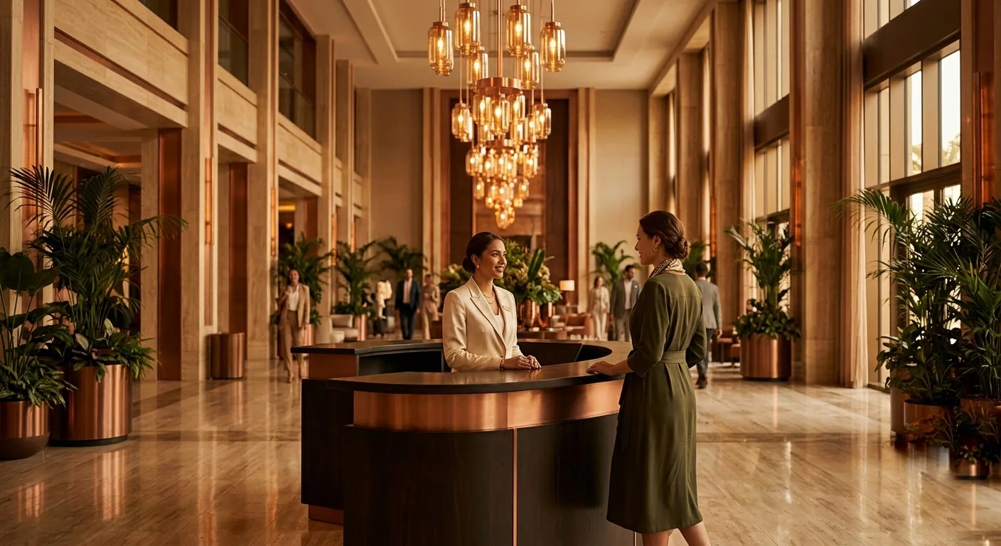 Luxury hotel lobby